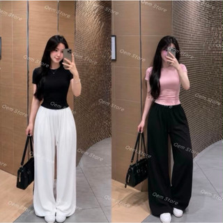 Quần Ống Rộng ELEGANTE BOUTIQUE Chất Vải Đũi LINEN Loại 1 Tơ Tằm New 2026, Có Lót Trong Cạp Chun Co Giãn