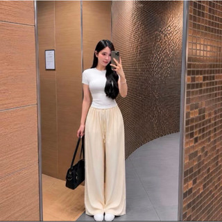 Quần Ống Rộng ELEGANTE BOUTIQUE Chất Vải Đũi LINEN Loại 1 Tơ Tằm New 2026, Có Lót Trong Cạp Chun Co Giãn