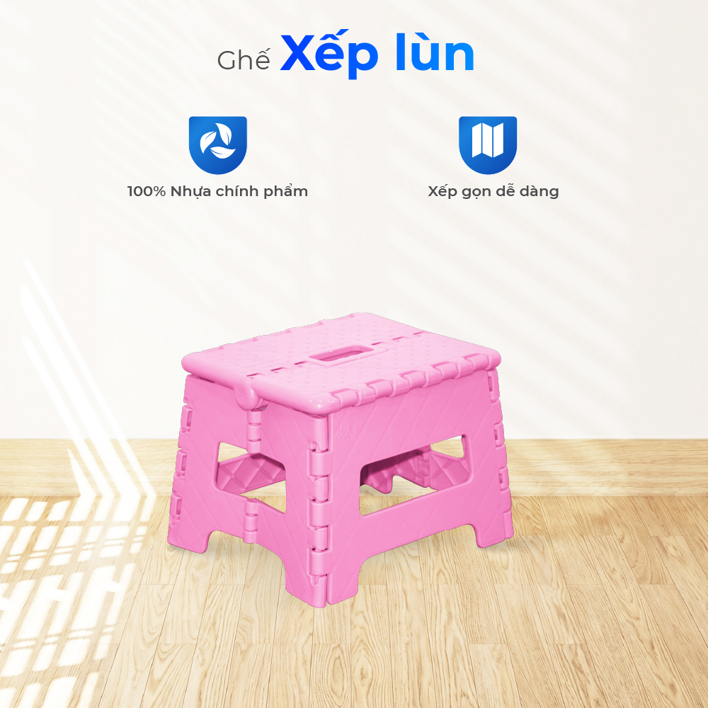 [HỎA TỐC] Ghế nhựa gấp gọn QUI PHÚC, ghế xếp lùn, ghế đẩu gập gọn, tiện lợi, đa năng, chịu lực tốt