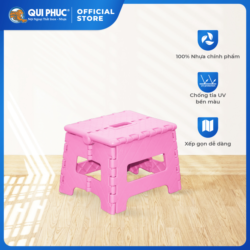[HỎA TỐC] Ghế nhựa gấp gọn QUI PHÚC, ghế xếp lùn, ghế đẩu gập gọn, tiện lợi, đa năng, chịu lực tốt