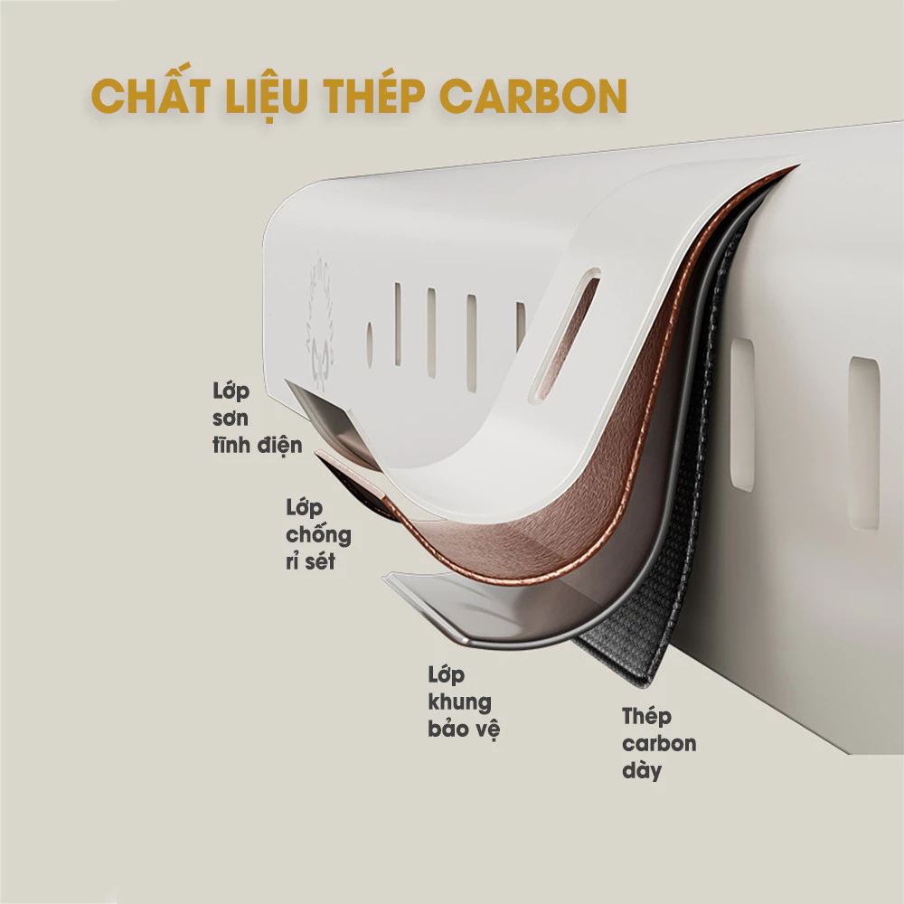 Kệ Để Đũa Dao, Kệ Nhà Bếp Cài Dao Kéo Đa Năng HOMIE, Kệ Chất Liệu Thép Carbon Treo Tường Không Khoan