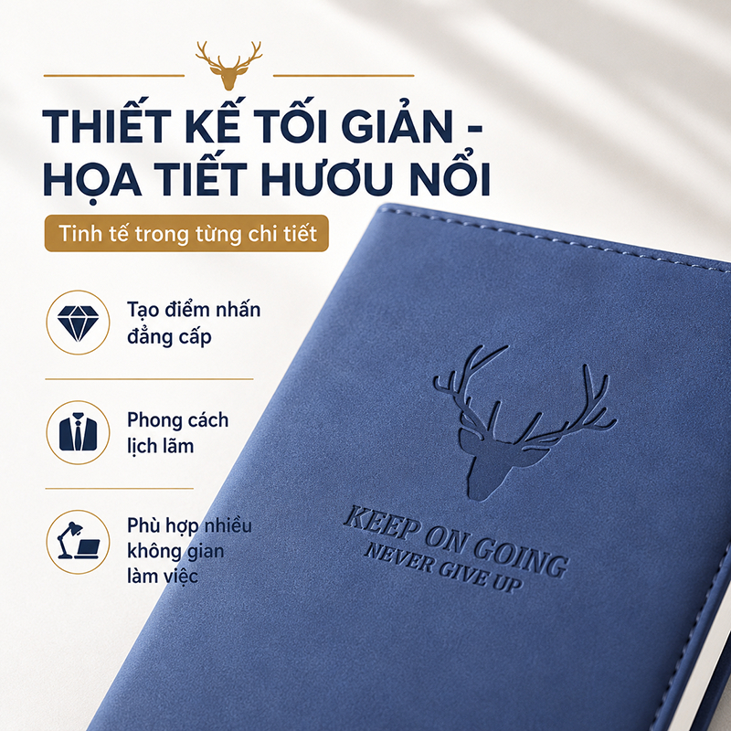 Sổ Tay Bìa Da Cao Cấp 3 Màu Thanh Lịch - Sổ Ghi Chép Lịch Làm Việc Học Tập Sang Trọng - Habo Shop