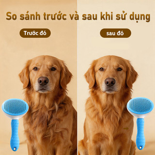 Lược chải lông chó mèo Loại Bỏ Lông Rụng Hiệu Quả, Đầu Kim Tròn Massage Êm Ái Cho Chó Mèo