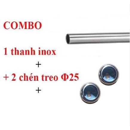 Thanh inox treo rèm, Thanh inox phi 25mm treo quần áo - treo đồ bếp ...