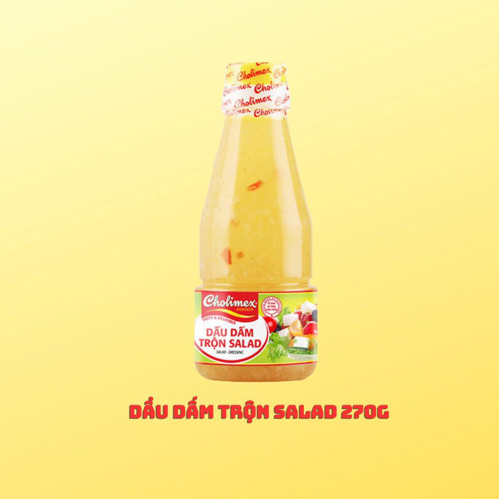 Dầu dấm trộn Salad Cholimex chua dịu, trộn ăn liền chai PET 270g