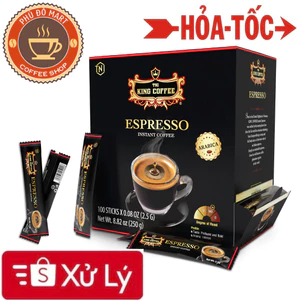Cà Phê Hoà Tan Đen King Coffee Espresso Instant Box 100 Sticks * 2.5g