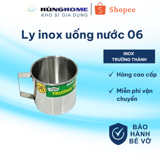 3 ca inox có quai cầm miệng 7cm, cao 6cm, cốc inox có quai cầm