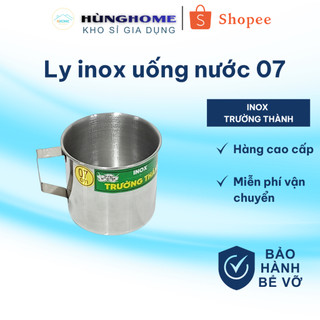 3 ca inox có quai cầm miệng 7cm, cao 6cm, cốc inox có quai cầm