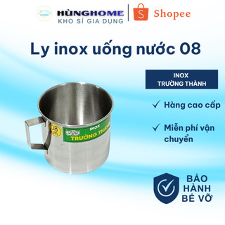 3 ca inox có quai cầm miệng 7cm, cao 6cm, cốc inox có quai cầm