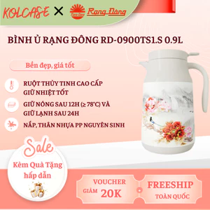 Bình ủ Rạng Đông RD-0900TS1.S 0.9L – Giữ Nhiệt Thủy Tinh Cao Cấp, Cách Nhiệt Bên Ngoài, Thiết Kế Tinh Tế Và Tiện Dụng