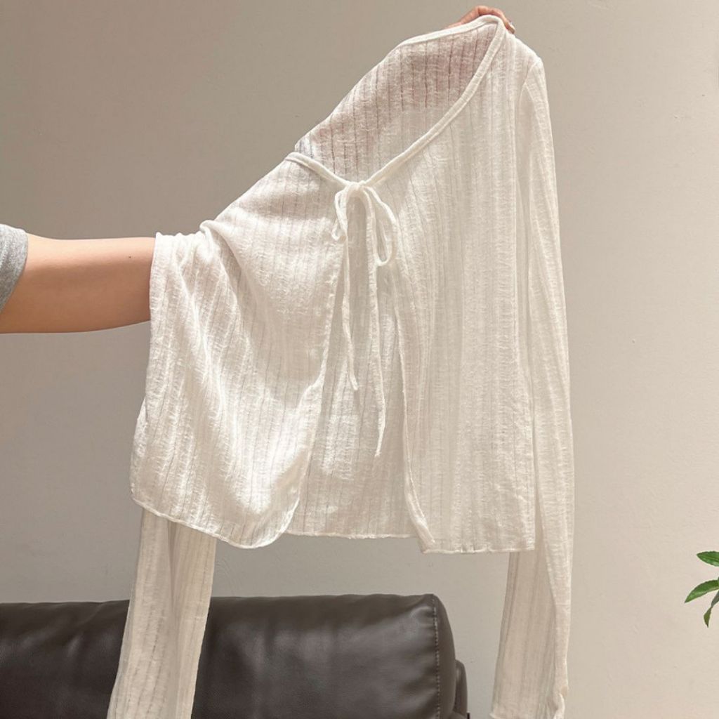 Áo cardigan dệt kim dài tay, áo khoác len mỏng nhẹ nhàng dành cho nữ QUINZY DK02
