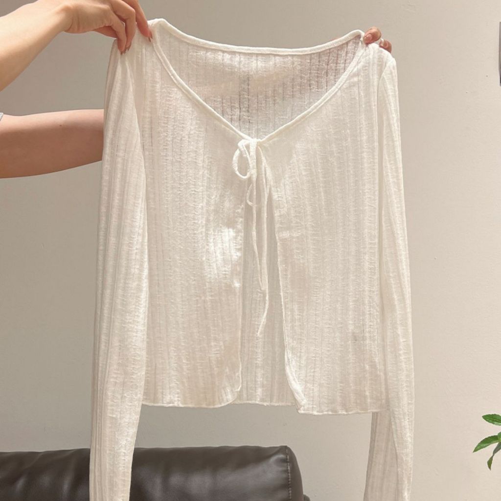 Áo cardigan dệt kim dài tay, áo khoác len mỏng nhẹ nhàng dành cho nữ QUINZY DK02