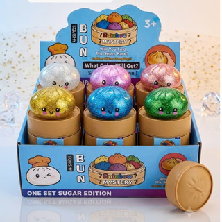Đồ Chơi Squishy Bánh Bao Kim Tuyến Trân Châu Phát Sáng, Mochi Bánh Bao Bóp Mềm Mịn Giảm Stress