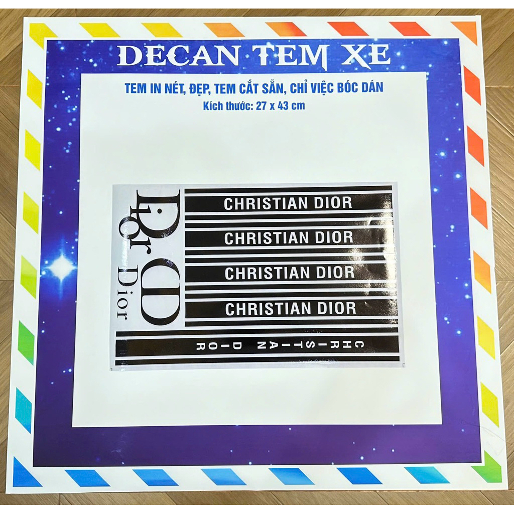 Bộ Tem Dán Xe Điện diorrr Tem 3 lớp, không ảnh hưởng đến màu sơn của xe