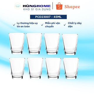 Bộ 12 Ly Cốc Thủy Tinh Uống Trà Rươu 12 Trơn -  PCD23007 Cẩm Đạt