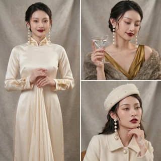 [ DAISYN ] N950 Bông tai nữ 5 hạt lớn ngọc trai nhân tạo  xinh xắn cho nữ