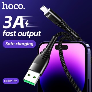 Cáp sạc có Led và truyền Data Hoco UD02 Pro 3A dài 1M, cổng LaiNing (Đen)