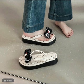 Dép Tông Hello Kitty Nơ Chấm Bi Siêu Xinh, phù hợp đi chơi, đi biển, Siêu Êm Hot Trend - Đoàn Shoes- 035 Mèo