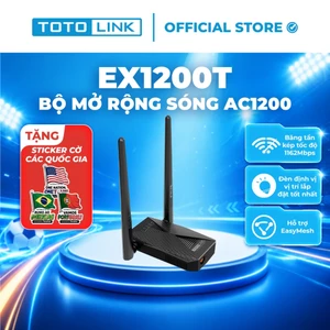 Bộ mở rộng sóng Wi-Fi TOTOLINK EX1200T-V2 băng tần kép chuẩn AC1200Mbps