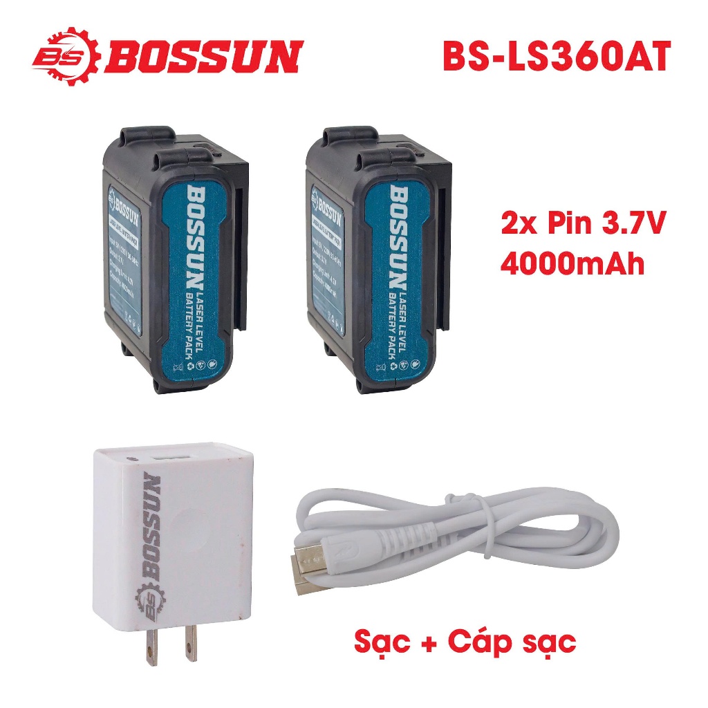 [TẶNG PHỤ KIỆN] Máy cân bằng laser 5 tia xanh Bossun BS-LS360AT - Máy bắn cốt laser tự cân bằng điện tử phủ tia full 360