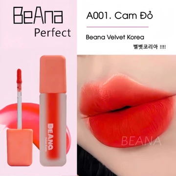 Son kem lì BeAna màu đỏ cam, son cam đỏ màu son tone cam, màu son quốc dân