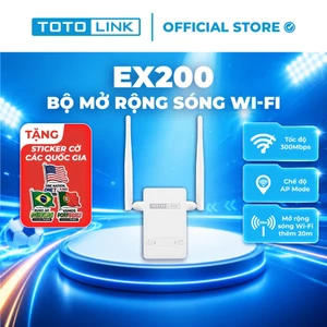 Bộ Kích Sóng Wifi Repeater Chuẩn N 300MBPS Totolink EX200 -Tăng Cường Tín Hiệu Wifi, Giải Quyết Vấn Đề Mất Sóng