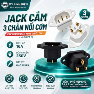 Ổ cắm nguồn AC đực chân đồng 3 chân chất lượng cao