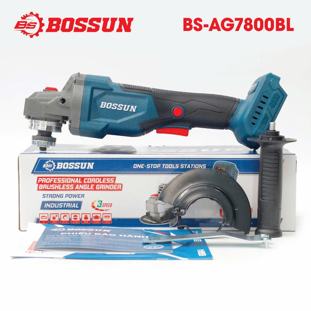 Thân Máy Mài Góc Chạy Pin BOSSUN BS-AG7800BL Không Chổi Than – 3 Cấp Tốc Độ – Trục M10 – 7800v/p