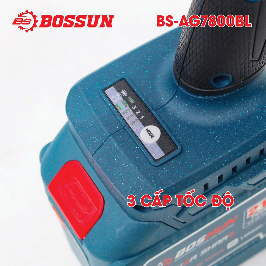 Thân Máy Mài Góc Chạy Pin BOSSUN BS-AG7800BL Không Chổi Than – 3 Cấp Tốc Độ – Trục M10 – 7800v/p