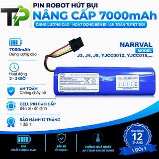 PIN ROBOT HÚT BỤI NÂNG CẤP NARRVAL J3 J4 J5 YJCC0012 YJCC015 DUNG LƯỢNG 7000 mAh THAY THẾ