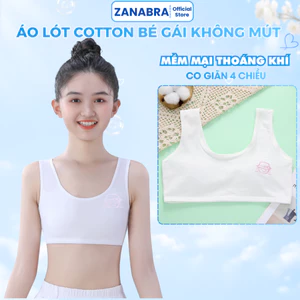 Áo Ngực Học Sinh Cotton Mịn Không Xù Lông - Áo Lá Bé Gái Phối Màu Pastel Tươi Sáng ZANABRA A757