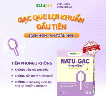 Gạc rơ lưỡi Natu Pro Probiotic và Gạc rơ lưỡi Probiotic Plus giúp làm sạch tối đa khoang miệng trẻ, ngừa vi khuẩn