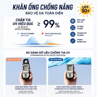 Khăn ống đa năng trùm đầu chạy bộ đạp xe leo núi chống nắng UV UPF 50+ nhẹ thoáng mát nhanh khô