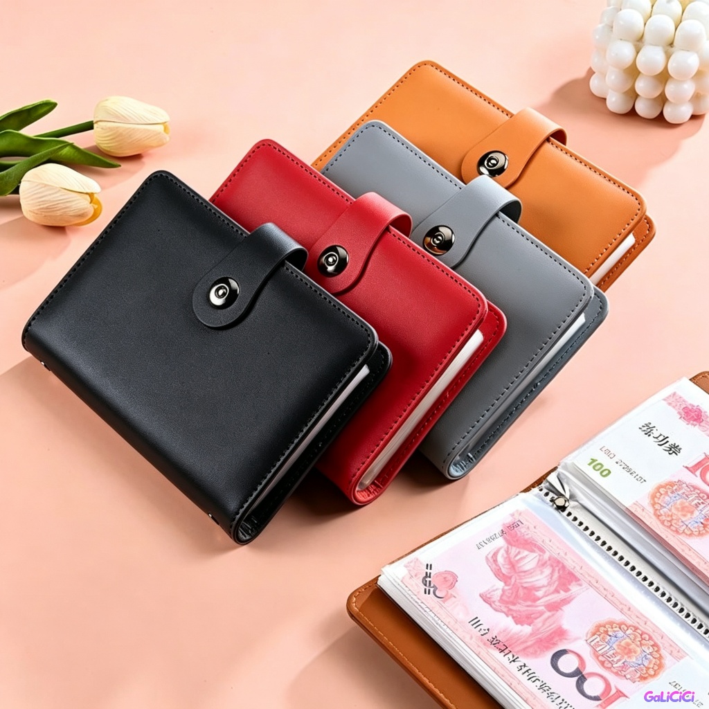 Sổ Thử Thách Tiết Kiệm 100 Ngày | 100 Bao Thơ Da PU A6 | Ngăn Đựng Tiền Mặt, Phong Bì Tiết Kiệm