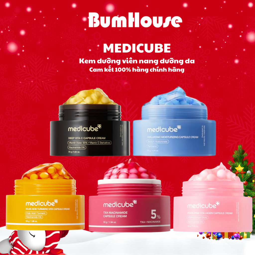 Kem Dưỡng Viên Nang Medicube Deep Vita C/PDRN Pink/Hyaluronic/Kojic Acid/ TXA Niacinamide Capsule Cream 53g 55g