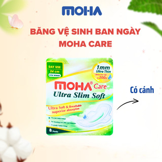 Băng vệ sinh có cánh và không cánh MOHA CARE 1gói/8 miếng kháng khuẩn không mùi hương