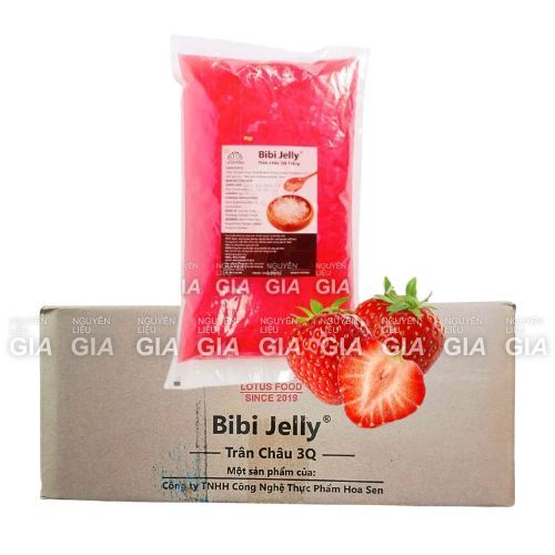 [THÙNG 6 BỊCH] Trân châu 3Q Bibi jelly gói 2kg - Topping trà, trà sữa