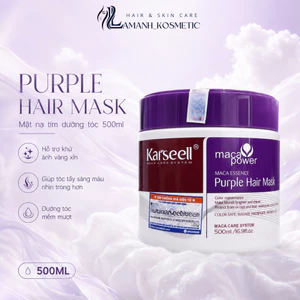 Kem Ủ Tóc Tím Karseell Purple Hair Mask 500ml | Hỗ Trợ Khử Ánh Vàng, Dưỡng Tóc Tẩy Nhuộm Mềm Mượt.
