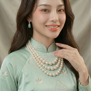[ DAISYN ] N734  chuỗi hạt ngọc trai mang áo dài 3 sợi ngọc trai nhân tạo sang trọng cho nữ