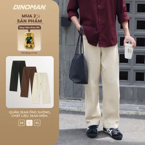 Quần Jean Ống Suông Nam Nữ Dinoman Form Straight Jeans Chất Liệu Jean Mềm - QDS02