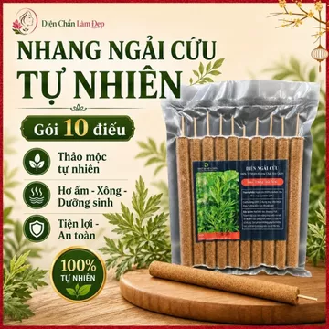 🌺Combo 2 Gói Nhang Ngải Cứu Dài 18cm, Điếu Ngải Cứu Hơ Huyệt, Thiết Bị Diện Chẩn Xông Hơ Ngải Cứu🌺
