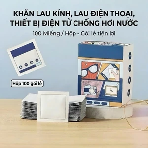 Khăn lau kính, lau điện thoại, thiết bị điện tử chống hơi nước( hộp 100 miếng)