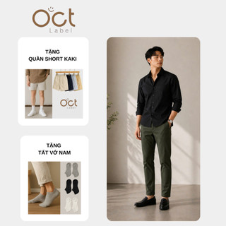 Quần dài kaki nam ống suông co giãn, đứng form, thiết kế basic (Bảng màu trung tính) - OCT LABEL