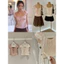 WGWE | Áo kiểu lụa Cổ vuông Dây Rút Tôn Dáng, Croptop Ôm Body Phong Cách Hàn Quốc – W10064#