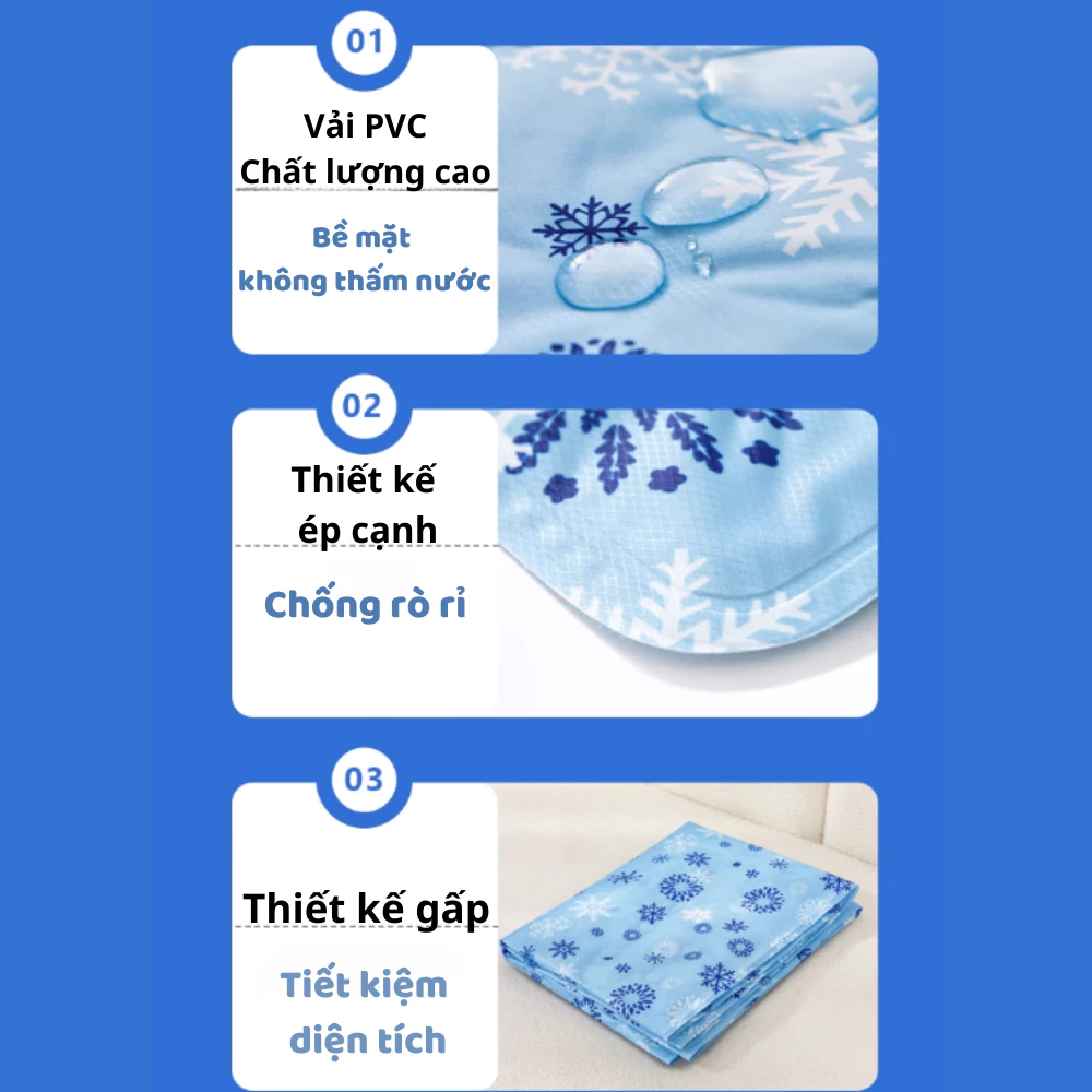 Đệm Gel Làm Mát Giảm Nhiệt Mùa Hè Chất Liệu PVC Cao Cấp HOMIE, Đệm Mùa Hè Thoáng Mát Chống Thấm Nước