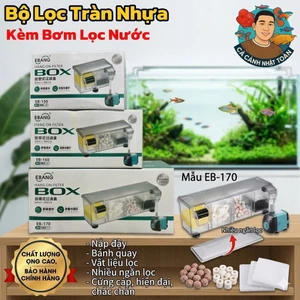Bộ Lọc Tràn Kèm Bơm, Vật Liệu Lọc Cho Bể Cá Cảnh, Bể Thủy Sinh EBANG (kèm nắp đậy, bánh quay)