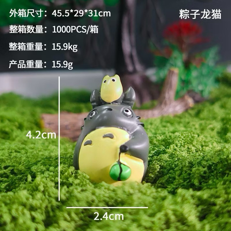 Mô hình Chu Totoro cầm ô và con bồ hóng trang trí tiểu cảnh, terrarium, DIY