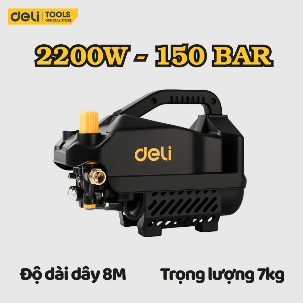 [HỎA TỐC] Máy Rửa Xe Mini Động Cơ Lõi Đồng Deli Cao Áp Chính Hãng 1 Đổi 1 Bảo Hành 36 Tháng Xịt Rửa Áp Lực Cao