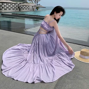 Amethyst Siren Dress Đầm Maxi Đi Biển Thướt Tha Màu Tím Nhạt Cuốn Hút
