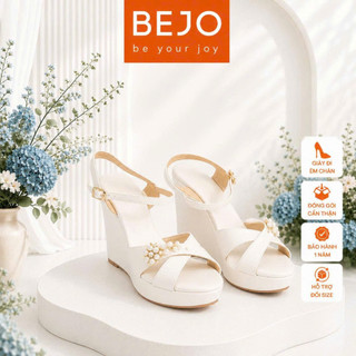 Giày Cao Gót Nữ Cao Cấp BEJO W06.03 Vòng Nguyệt Quế Trắng Cao Cấp - Giày Cưới Cô Dâu Đi Êm Chân